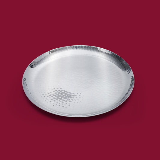 Premium Hammered Stainless Steel Plate – Elegant, Rustproof & Multi-Use Serving Dish