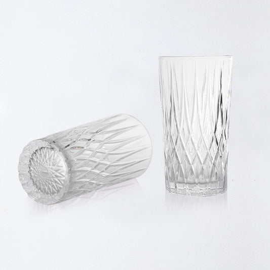 GLASS BORRO – Tall Diamond-Cut Highball Glass for Luxe Everyday Sipping