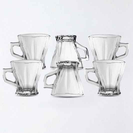 Premium Clear Glass Cup with Handle – 8×8×8.5 cm – Versatile Beverage Mug