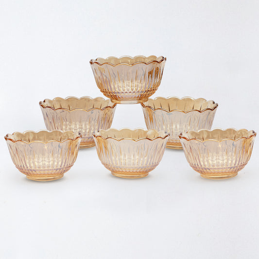 Elegant Golden Shine Glass Bowl – 9×9×5 cm Decorative & Functional Tableware