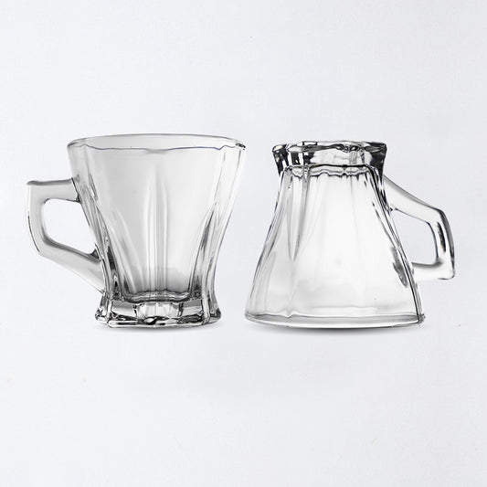 Premium Clear Glass Cup with Handle – 8×8×8.5 cm – Versatile Beverage Mug