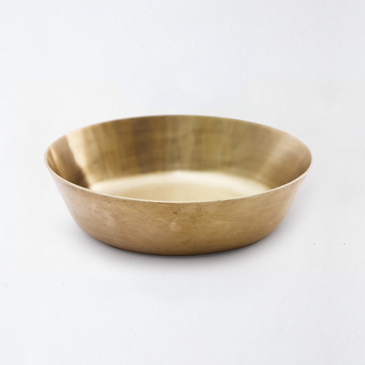 Traditional Flat Brass Pital Bowl – Handcrafted Elegance for Everyday Serving