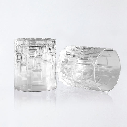 Embossed Ice Block Glass (6pc Set) – CROCK Hi Luxe Brick Whisky Tumbler