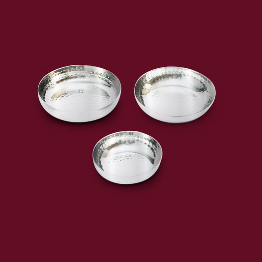 Stainless Steel Halwa Plate – Food-Grade, Rust-Free Flat Bowl for Halwa, salads, fruits, Snacks & Desserts