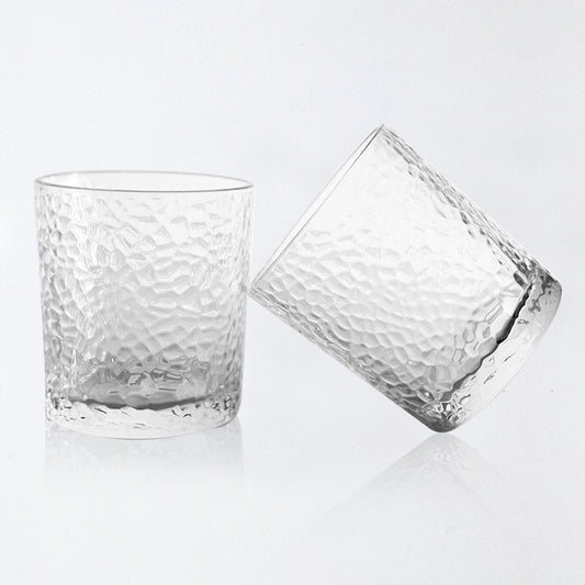 Hammered Texture Glass Tumblers | Stylish & Sturdy Drinkware
