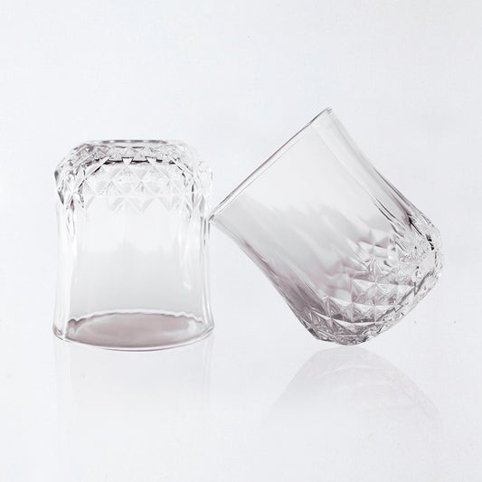 Diamond-Cut Curved Glass (Set of 6) – Where Art Meets Everyday Elegance