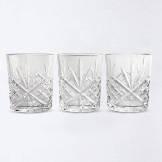 Elegant Cut Glass Tumbler – 8.5×8.5×10 cm Premium Drinking Glass for Whiskey, Cocktails & Beverages
