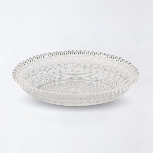 Pressed Glass Dessert Plates – Elegant. Intricate. Timeless. (KARBON PLATE KRS 7201)