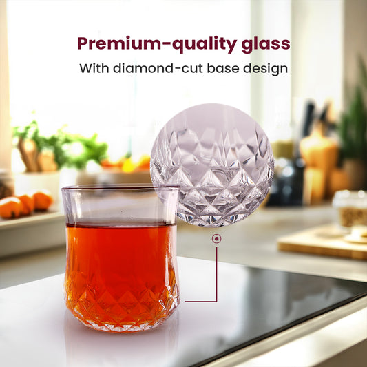 Diamond-Cut Curved Glass (Set of 6) – Where Art Meets Everyday Elegance
