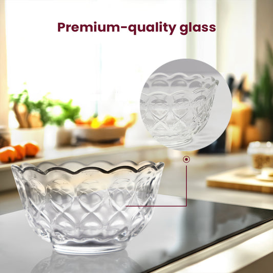Crystal-Clear Glass Serving Bowl – 9cm Diameter – Stylish & Practical for Everyday Dining