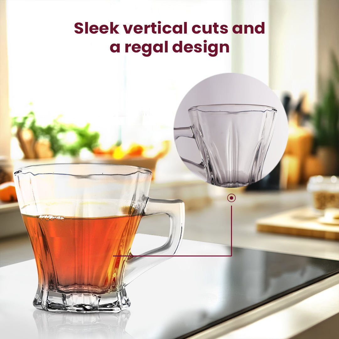 Premium Clear Glass Cup with Handle – 8×8×8.5 cm – Versatile Beverage Mug