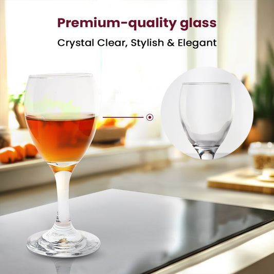 Elegant Clear Glass Wine Glass – 16cm Tall, Classic Design for Wine & Beverages