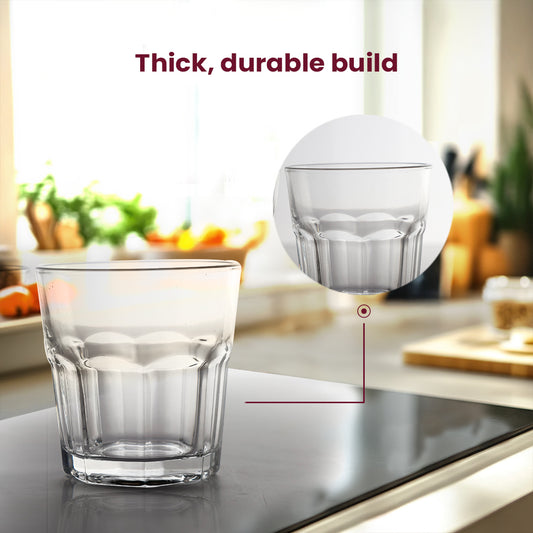 Classic Everyday Glass – 8×8×8.5 cm Durable Drinking Glass for Water, Juice & Beverages