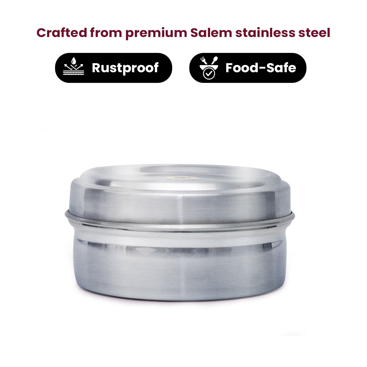 Sleek & Flat Steel CHOCOLATE Dabba – Compact Food-Grade Storage for Puris, Snacks & Chocolates