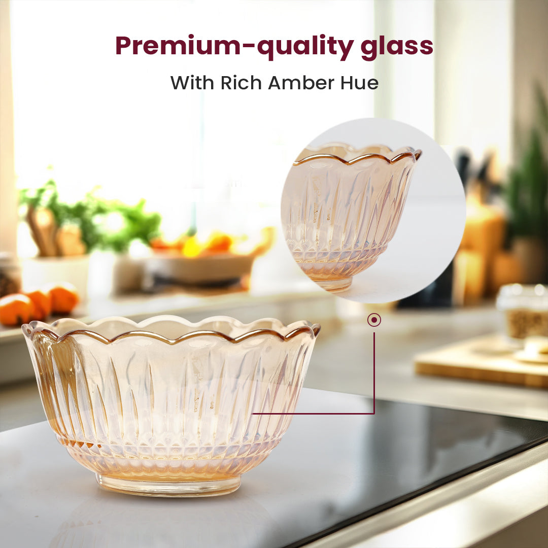 Elegant Golden Shine Glass Bowl – 9×9×5 cm Decorative & Functional Tableware