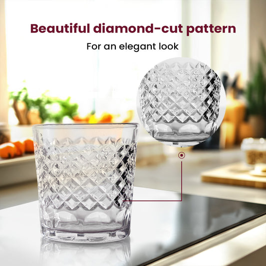 Classic diamond-cut texture for a touch (GLASS VIVENDI WHISKY)