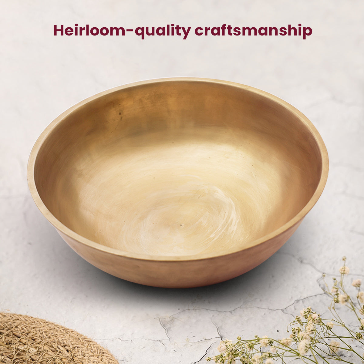 Traditional Pure Brass Bowl – Elegant Handcrafted Dining & Serving Bowl