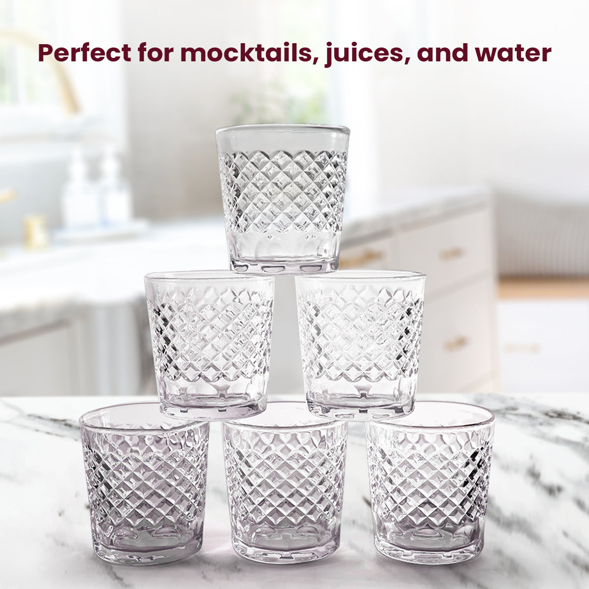 Classic diamond-cut texture for a touch (GLASS VIVENDI WHISKY)
