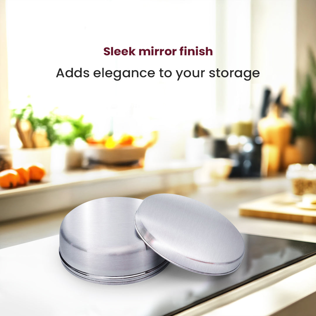 Deep Stainless Steel Storage Dabba – Heavy Gauge Food Container for Grains, Snacks & More