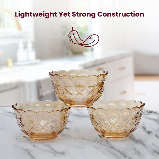 Luxurious Golden Glass Bowl – 9×9×5 cm Stylish Serveware & Décor