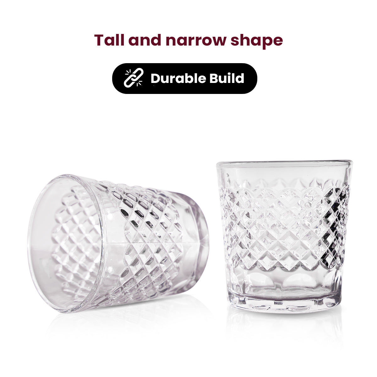 Classic diamond-cut texture for a touch (GLASS VIVENDI WHISKY)