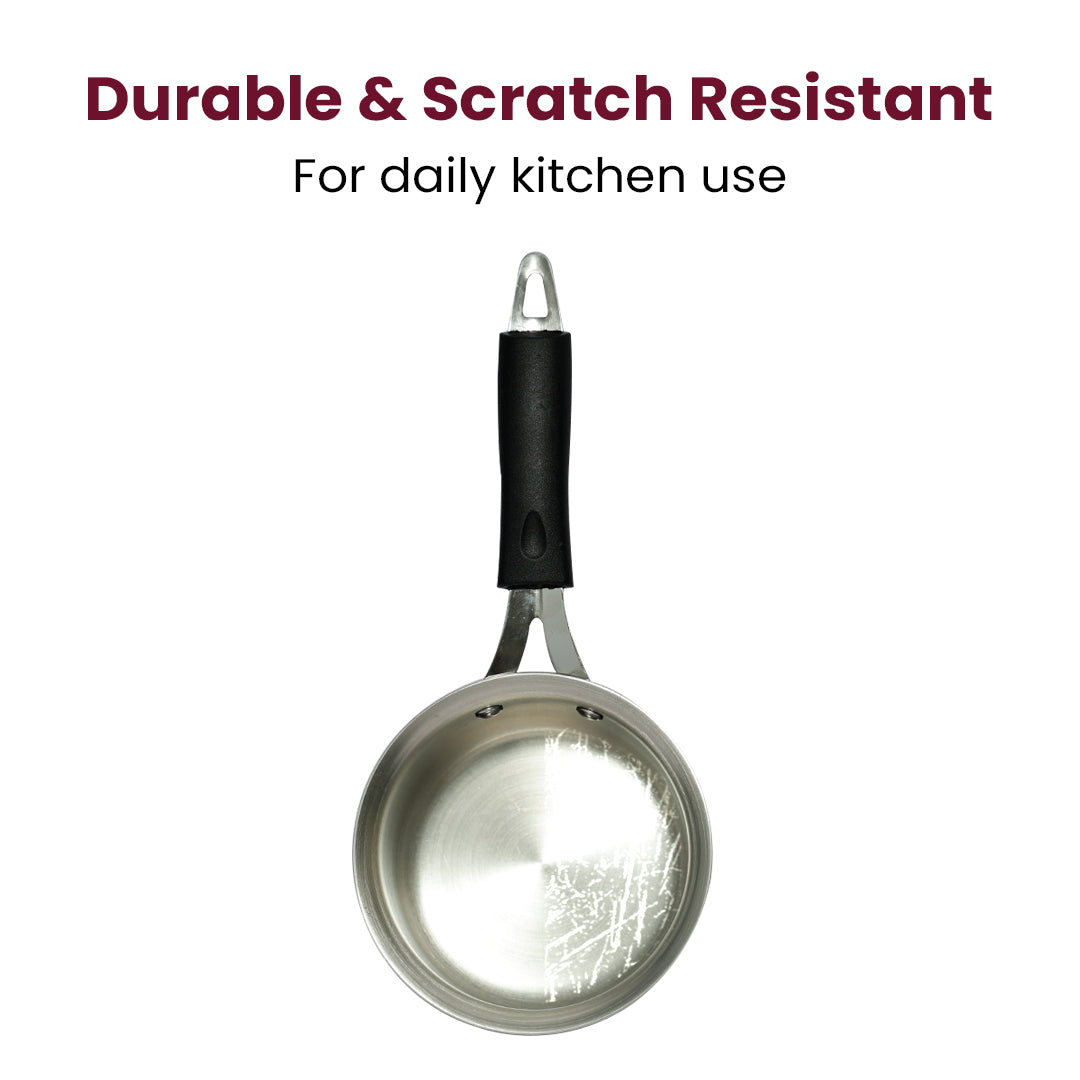 Stainless Steel Sauce Pan with Handle – Durable & Food-Safe Pan for Boiling, Heating & Cooking