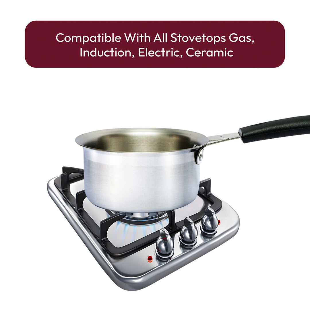 Stainless Steel Sauce Pan with Handle – Durable & Food-Safe Pan for Boiling, Heating & Cooking