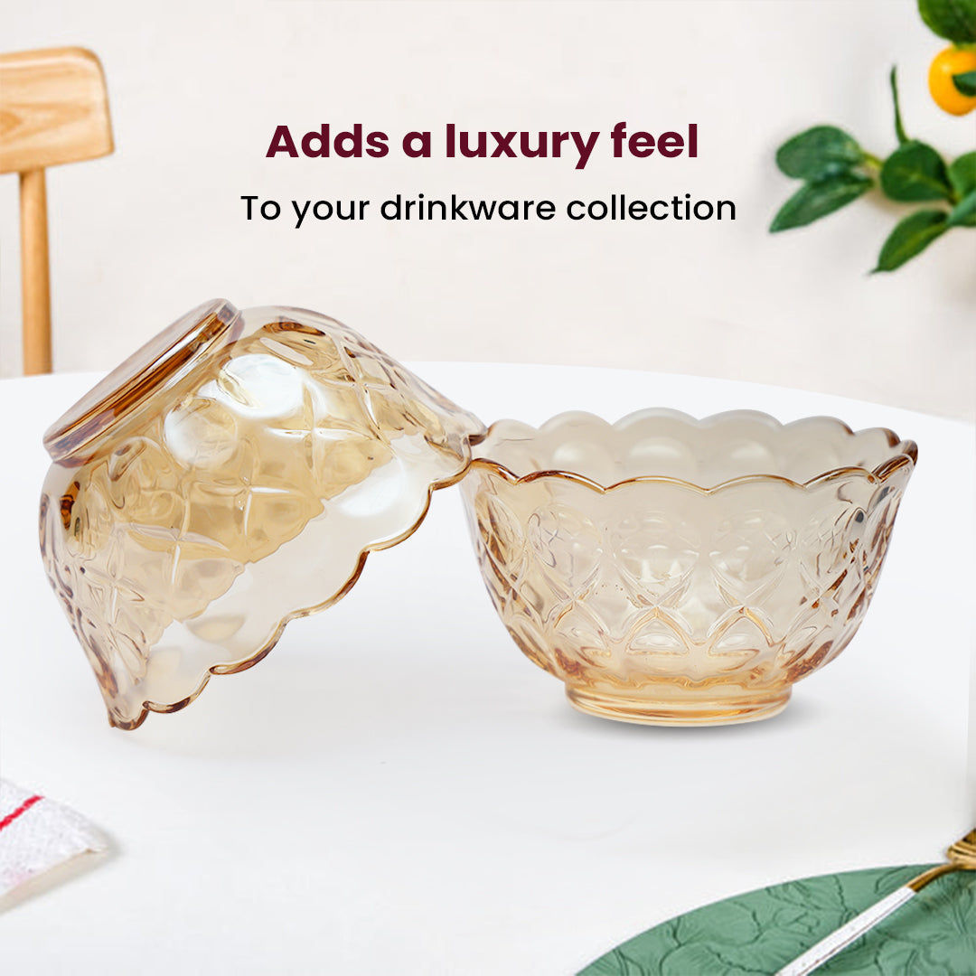 Luxurious Golden Glass Bowl – 9×9×5 cm Stylish Serveware & Décor