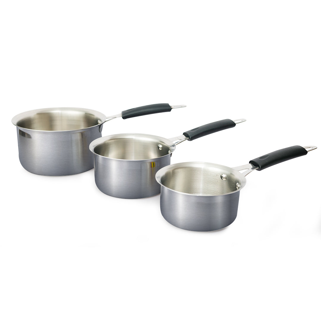 Stainless Steel Sauce Pan with Handle – Durable & Food-Safe Pan for Boiling, Heating & Cooking