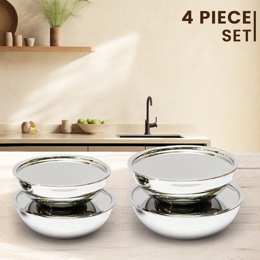 Premium Triplex Tasala Cookware Set – 4-Piece with Lids (18cm, 20cm, 22cm, 24cm)