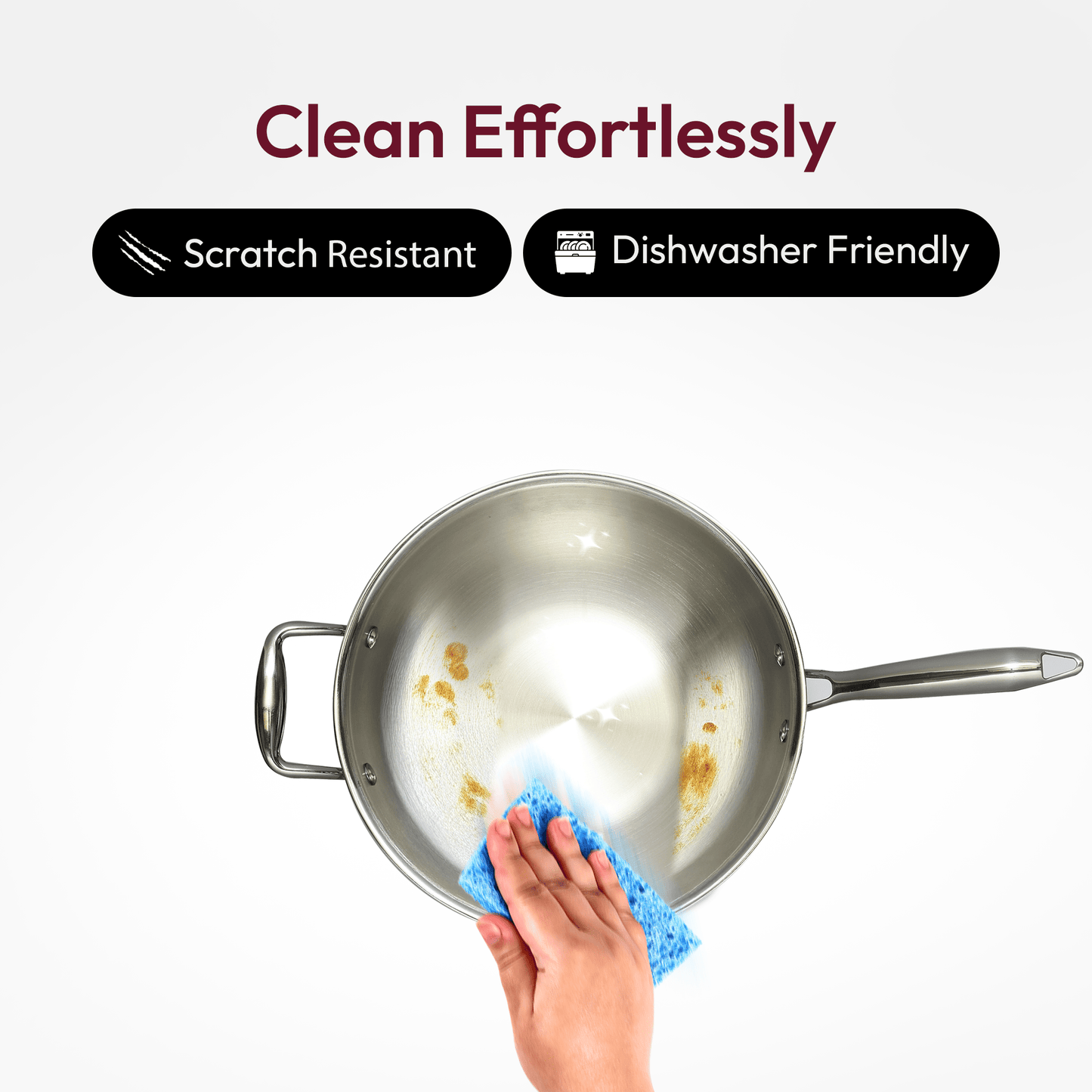 Triply Wok with Lid – Premium Stainless Steel Wok for Stir-Frying & High-Heat Cooking