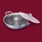 Triply Stainless Steel Honeycomb Kadhai with Glass Lid – Induction & Gas Compatible