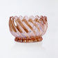Golden Spiral Glass Dessert Bowl – Elegant Swirl Design for Modern Homes