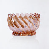 Golden Spiral Glass Dessert Bowl – Elegant Swirl Design for Modern Homes