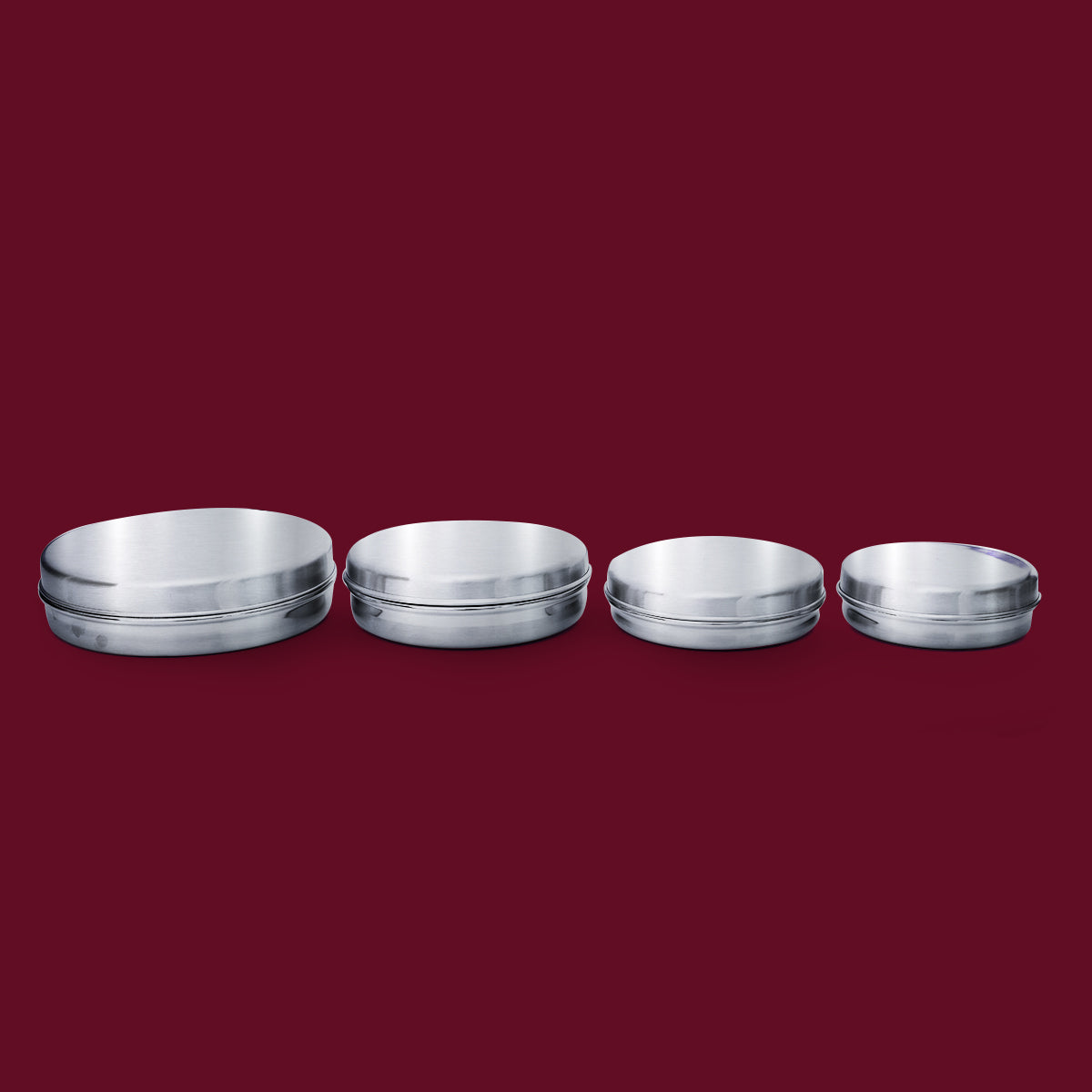 Sleek & Flat Steel Puri Dabba – Compact Food-Grade Storage for Puris, Snacks & Chocolates