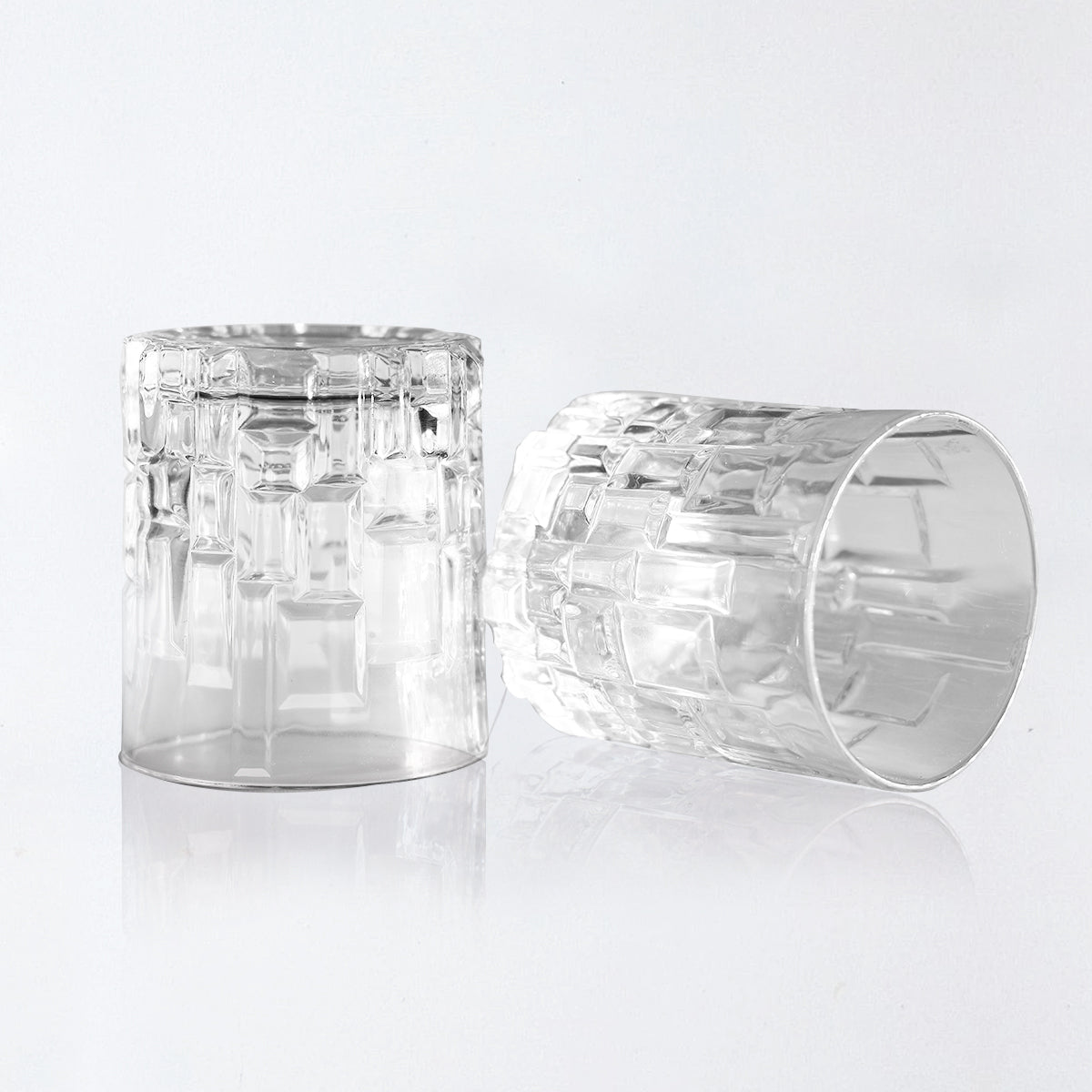 Embossed Ice Block Glass (6pc Set) – CROCK Hi Luxe Brick Whisky Tumbler