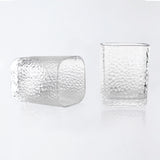 Hammered Square Smokey Juice Glass (6pc set) – Minimalist Form Meets Textured Elegance