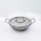 Triplex Stainless Steel Cookware Trio – Hybrid Tawa 30cm, Kadhai with Lid 22cm & Frypan 22cm