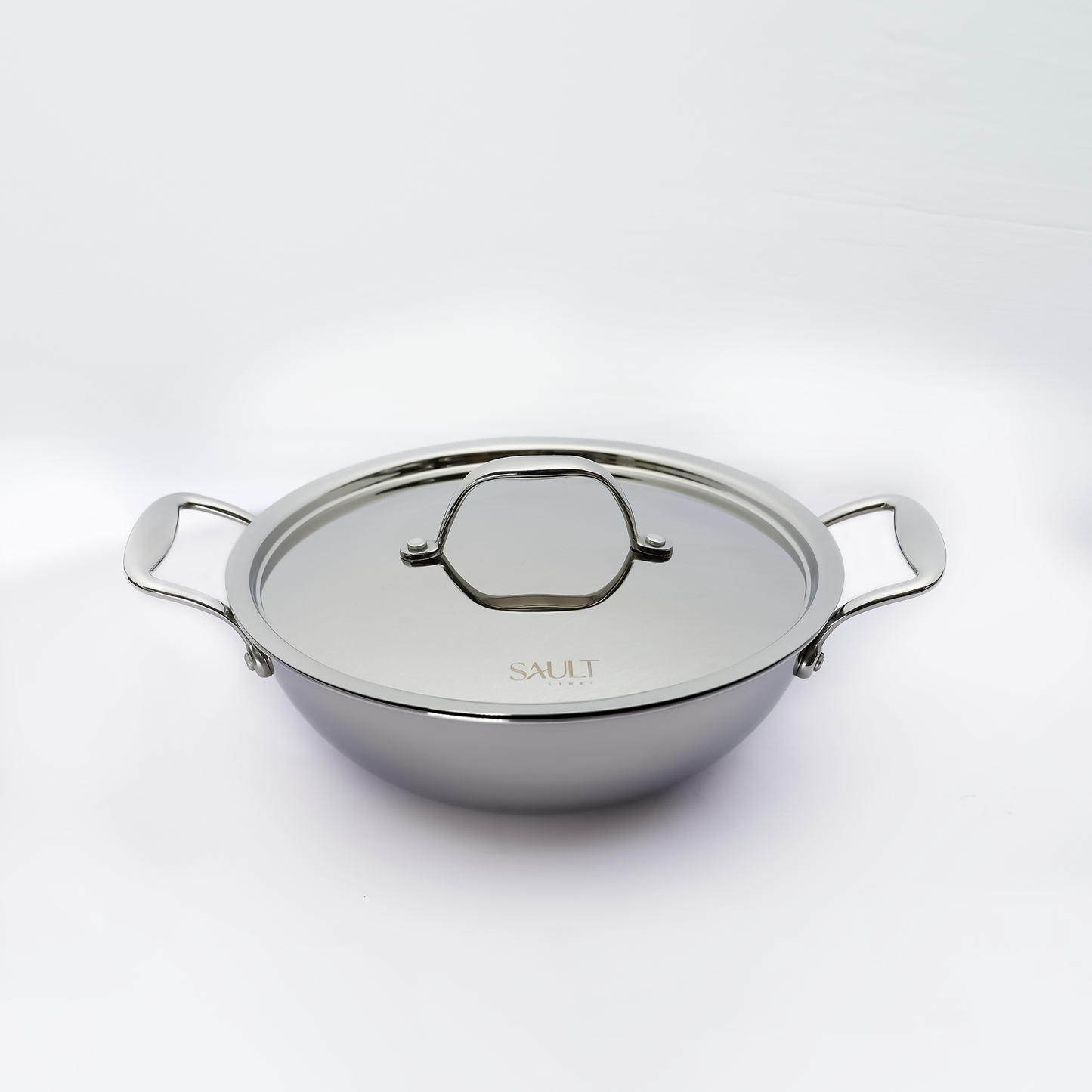 Triplex Stainless Steel Cookware Trio – Hybrid Tawa 30cm, Kadhai with Lid 22cm & Frypan 22cm