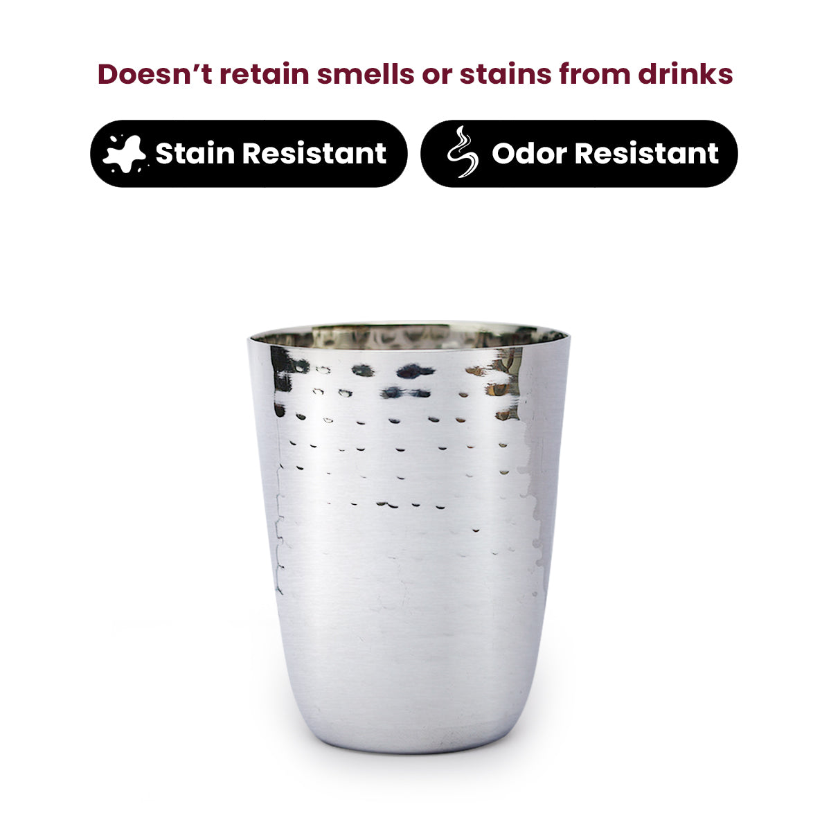 Premium Hammered Stainless Steel Glass – Elegant, Durable & Rust-Free Drinkware
