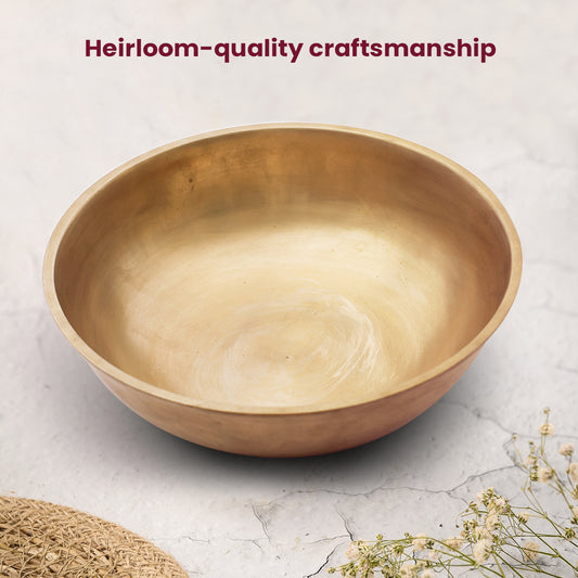 Traditional Pure Brass Bowl – Elegant Handcrafted Dining & Serving Bowl