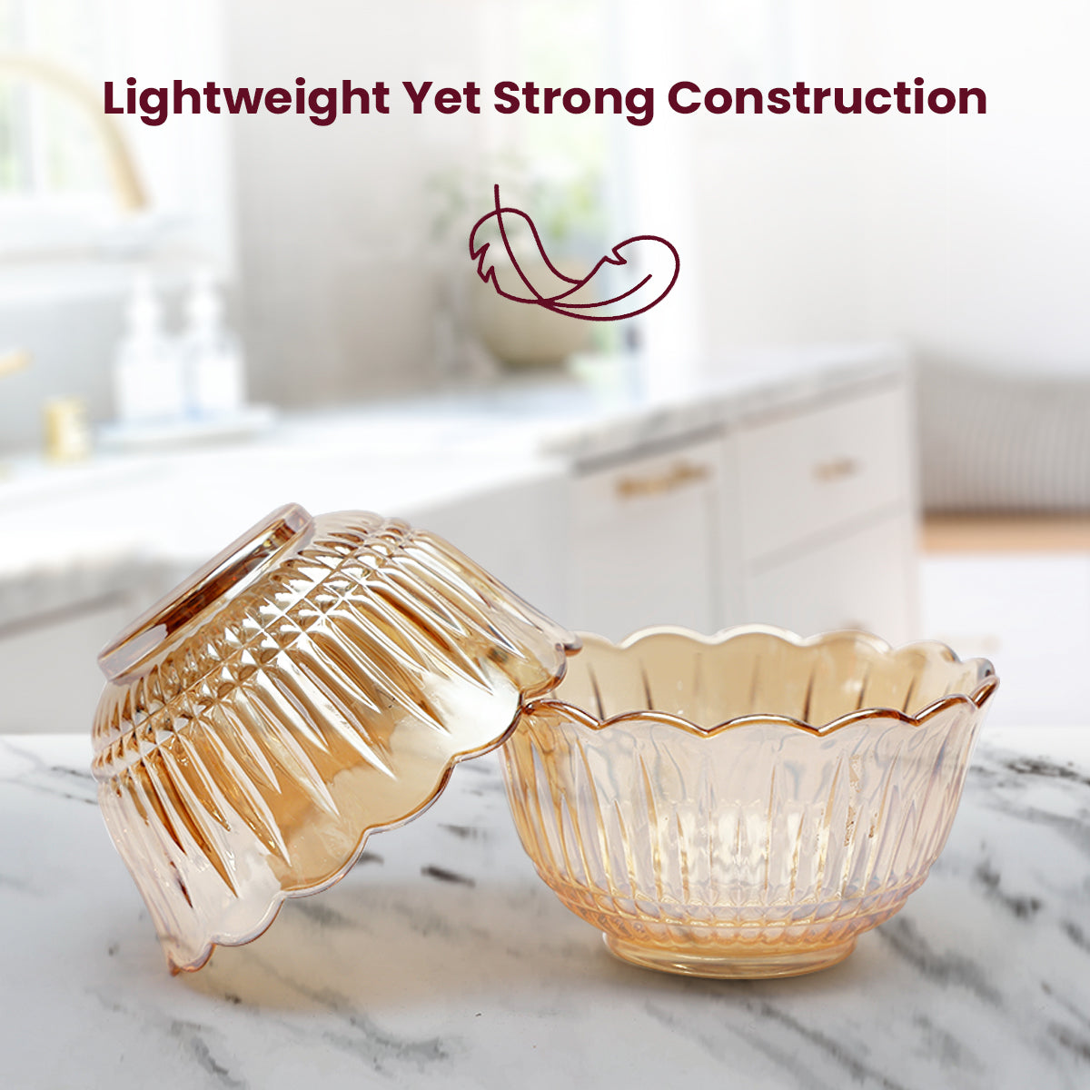 Elegant Golden Shine Glass Bowl – 9×9×5 cm Decorative & Functional Tableware