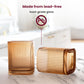 Amber Ribbed Glass Tumblers | Retro Charm in Modern Design