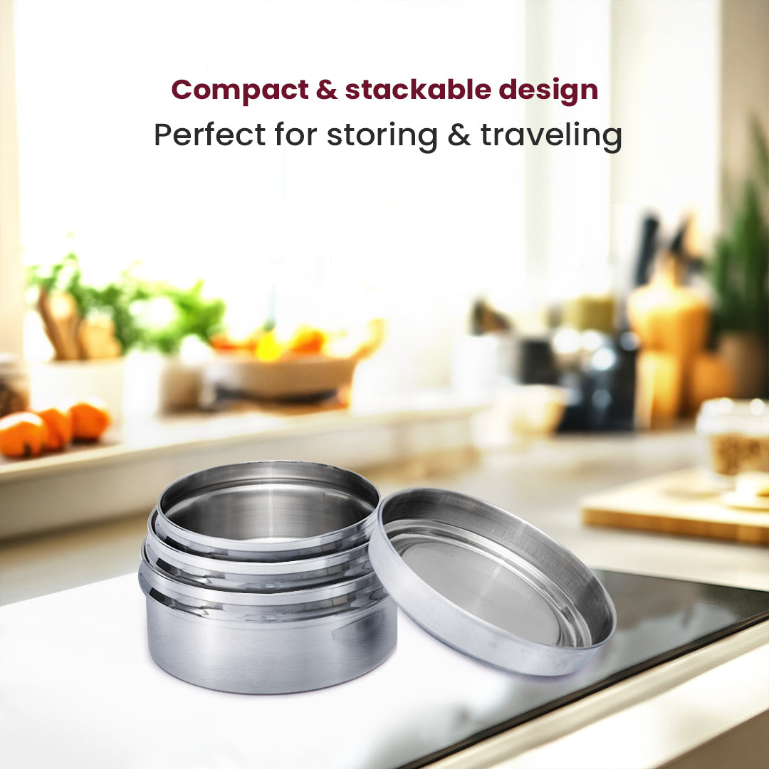 Sleek & Flat Steel CHOCOLATE Dabba – Compact Food-Grade Storage for Puris, Snacks & Chocolates