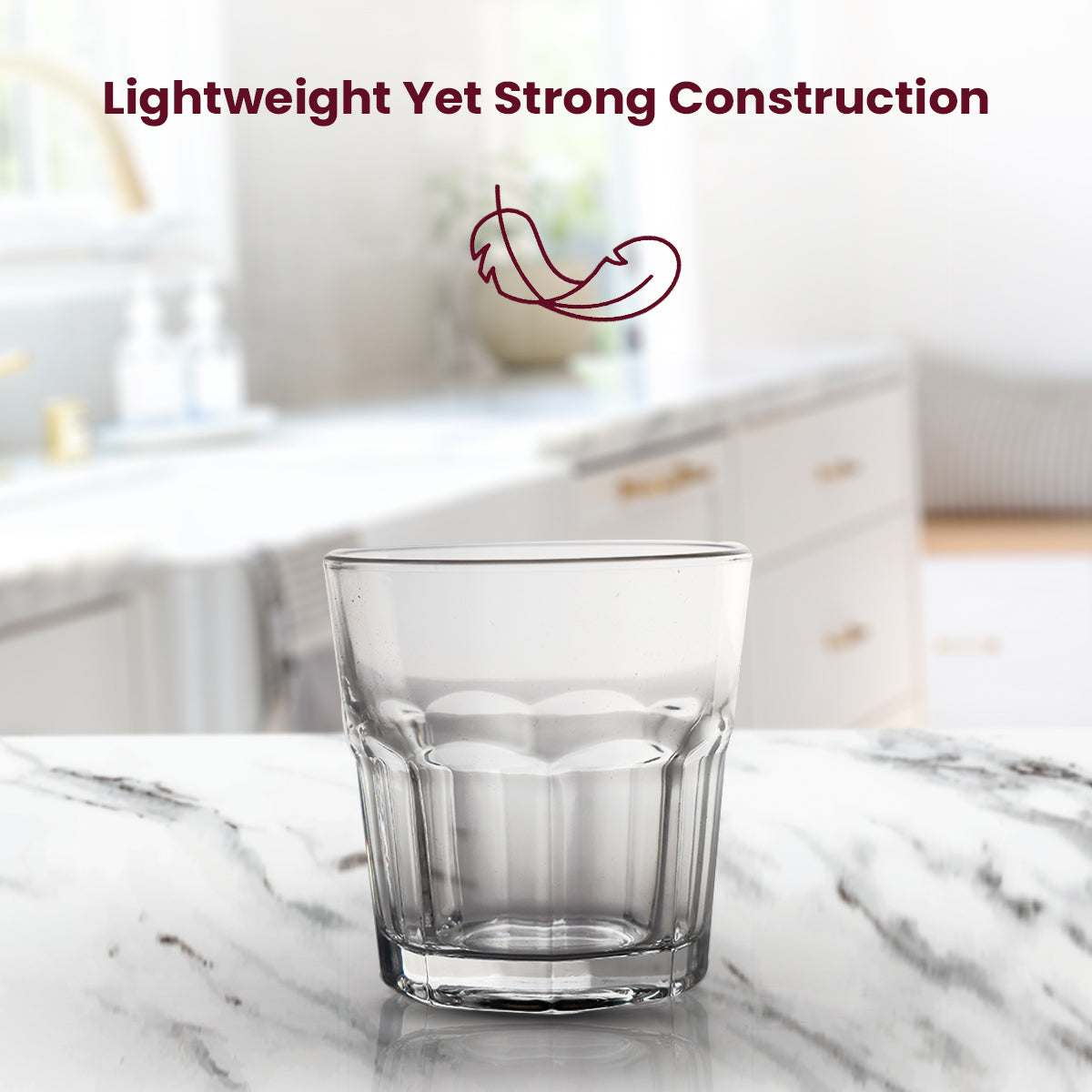 Classic Everyday Glass – 8×8×8.5 cm Durable Drinking Glass for Water, Juice & Beverages