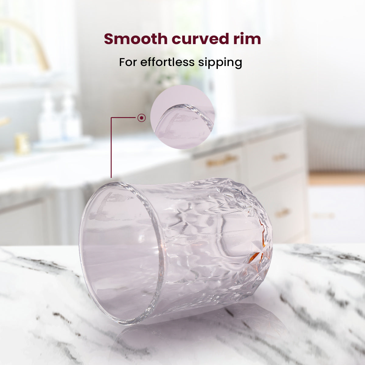 Diamond-Cut Curved Glass (Set of 6) – Where Art Meets Everyday Elegance
