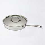 Triply Stainless Steel Sauté Pan with Lid – High-Performance, Non-Reactive & Even-Heat Distribution Pan for Sautéing, Frying & More