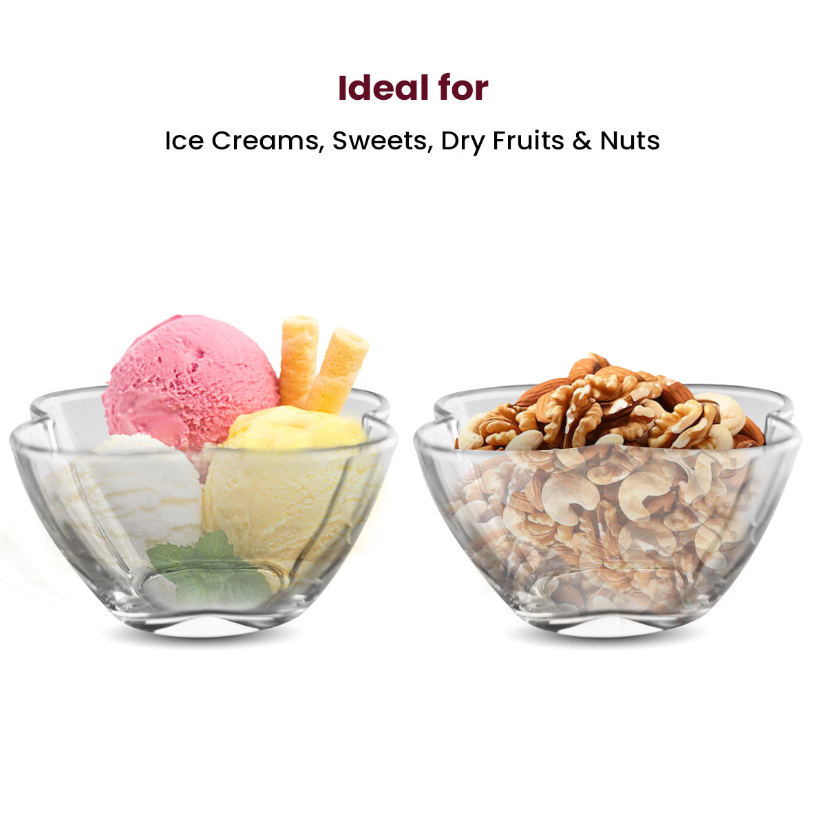 Elegant Clear Glass Bowl – 8.5cm Diameter – Perfect for Snacks, Sweets & Side Servings