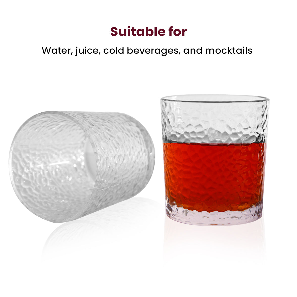 Hammered Texture Glass Tumblers | Stylish & Sturdy Drinkware