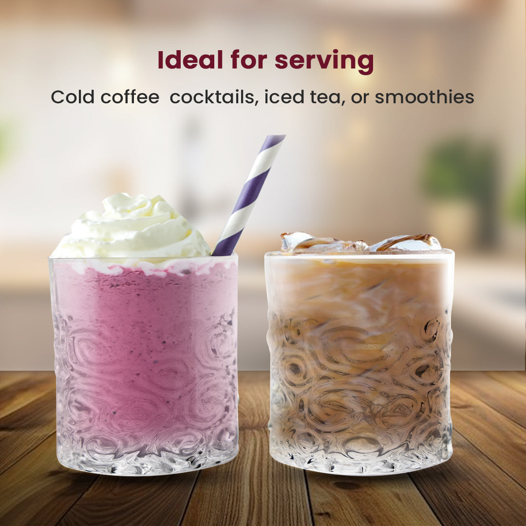 Versatile Designer Glass – 7.5×7.5×8 cm Multi-Purpose Glass for Ice Cream, Cold Coffee, Iced Tea & Smoothies